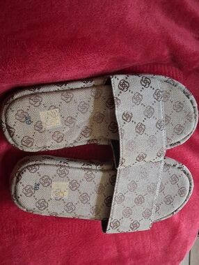Women's Slide Sandals in Beige Brown